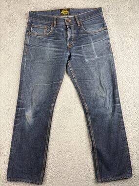 Brave Star Selvage Straight Leg Jeans Men's Size W34 Blue Denim 5-Pockets Style